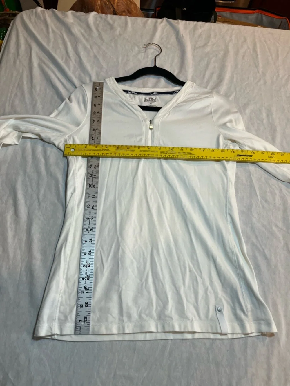 Long Sleeve White Ralph Lauren Top with Zip size medium - Picture 2 of 7